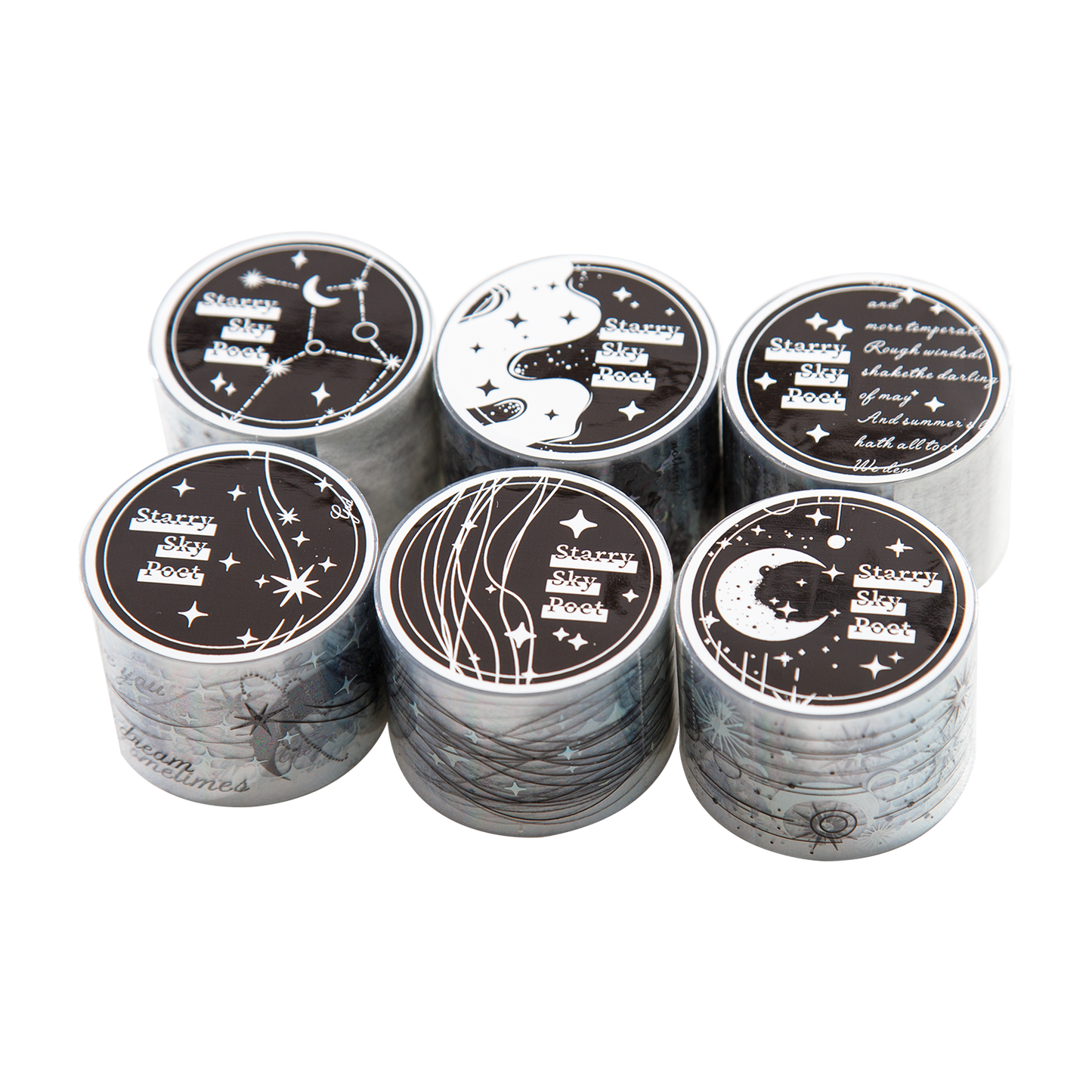 [2601-161] Starry Poet – Cosmic PET Tape Set (6 Designs)
