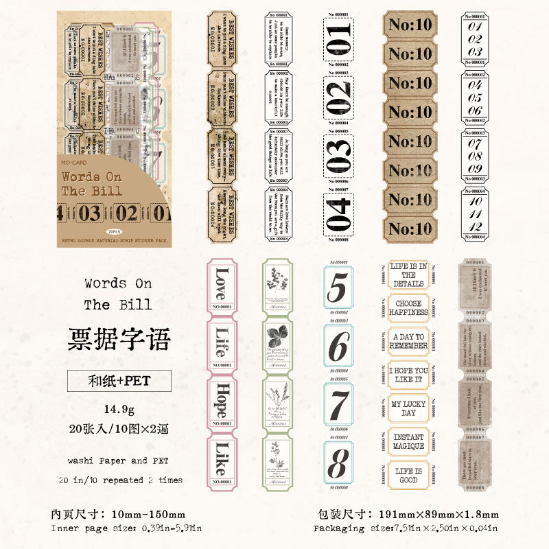 [2601-215] Vintage Time Label Sticker Strips