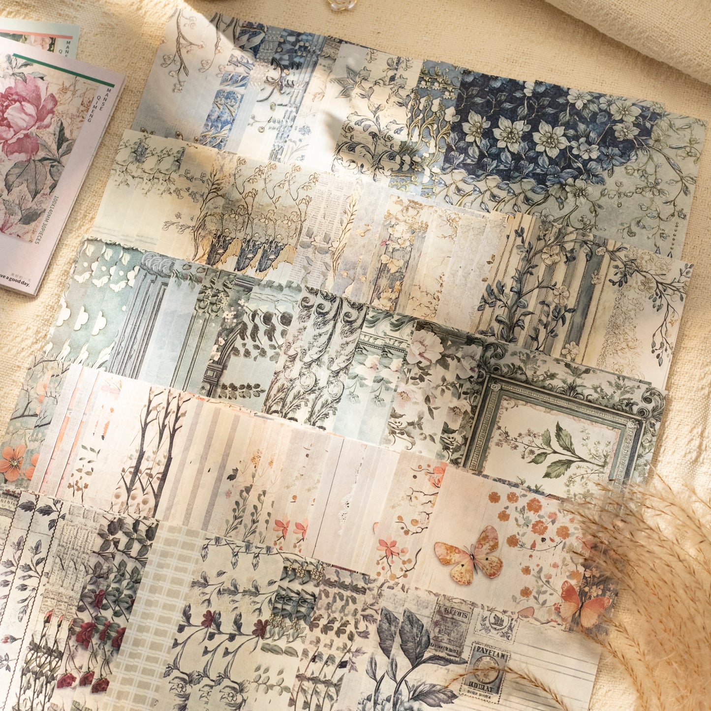 [2603-044] Floral Background Ephemera Book 6 Styles