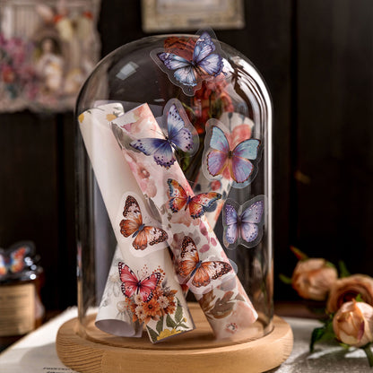 [2601-156] Butterfly Poem – Vintage Butterfly Collage PET Stickers (8 Designs)
