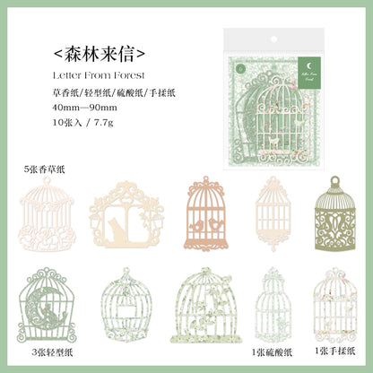 [2603-094] Romantic Lace Frame Journal Collage Stickers 6 Styles