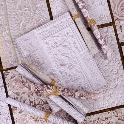 [2601-213] Vintage Lace Embossed Journal Paper Set