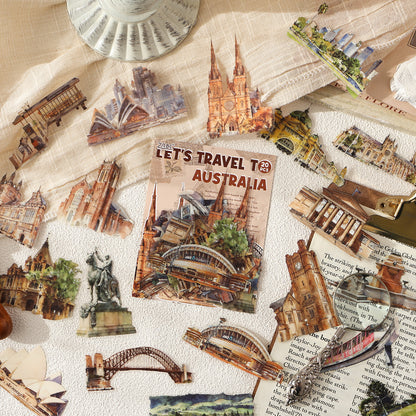 [2603-049] World Travel PET Stickers 20 Pieces 8 Styles