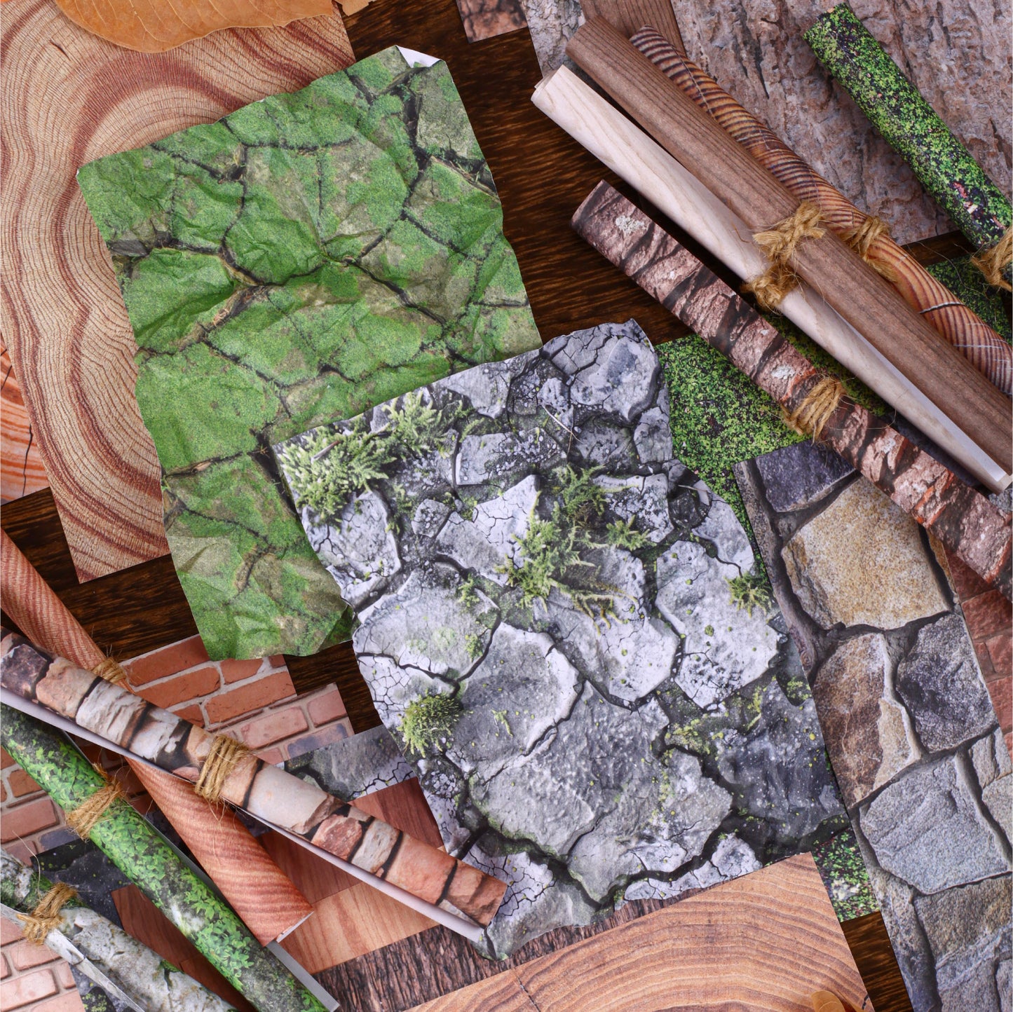 [2602-004] Vintage Natural Texture Background Paper 6 Styles