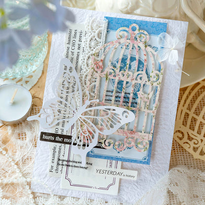 [2603-094] Romantic Lace Frame Journal Collage Stickers 6 Styles