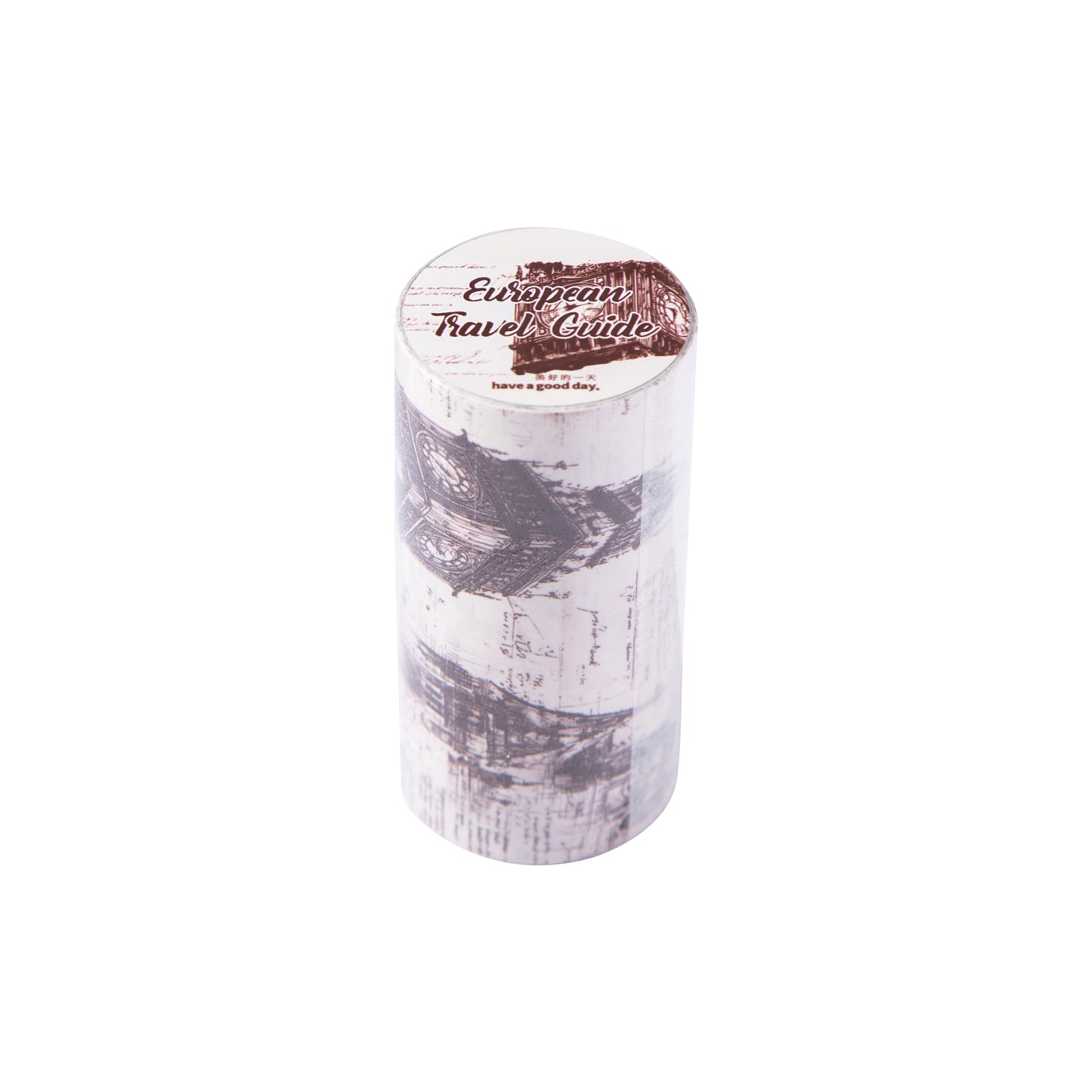 [2601-159] European Travel Sketch – Large Background Washi Tape (4 Designs)