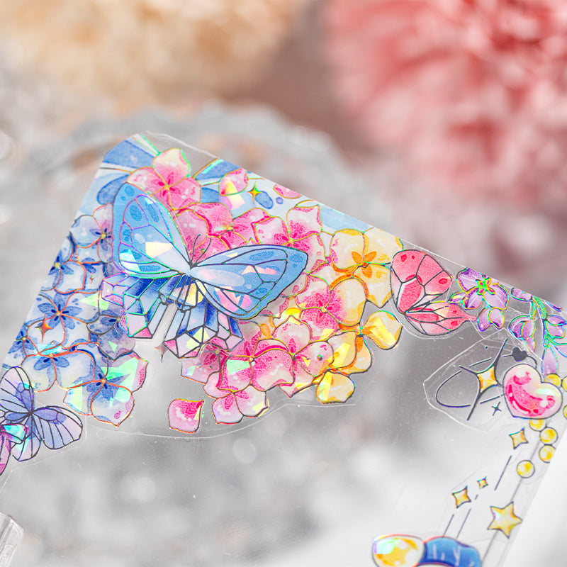 [2603-118] Butterfly Letter Iridescent PET Tape 4 Styles