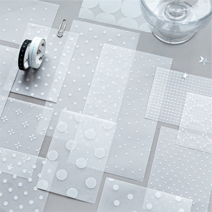 [2603-091] Dot Pattern Vellum Background Paper 4 Styles