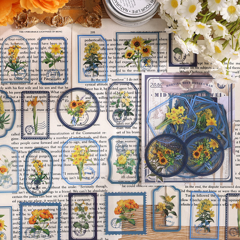 [2603-063] Transparent Vintage Floral Stickers 6 Styles