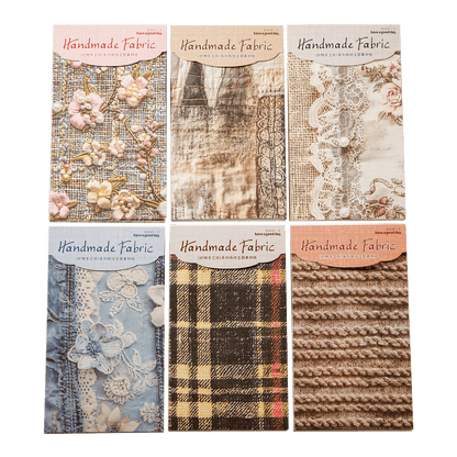 [2603-098] Fabric Texture Journal Collage Paper 6 Styles