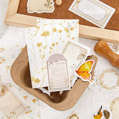 [2601-226] Flower Habitat Station Series Floral Butterfly Journal Sticker Material Pack 6 Styles