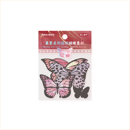 [2603-026] Butterfly Vintage Collage Stickers 6 Styles