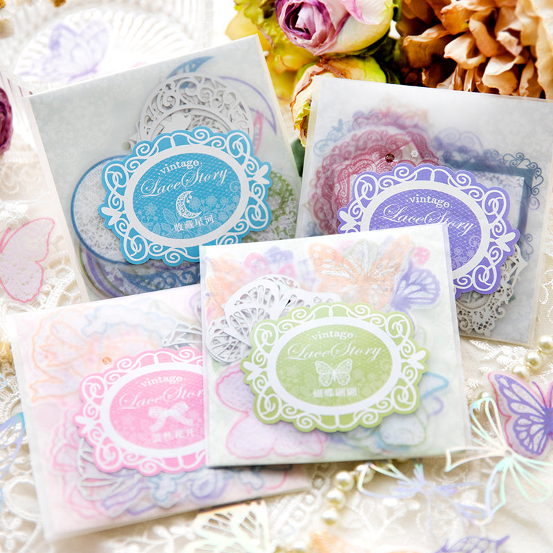 [2601-133] Dream & Starry Sea Bow Stickers – Soft Pastel Journaling Set (4 Designs)