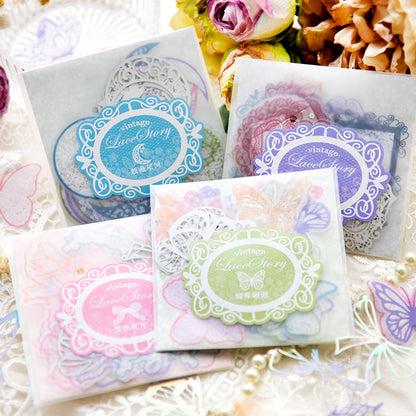 [2601-133] Dream & Starry Sea Bow Stickers – Soft Pastel Journaling Set (4 Designs)