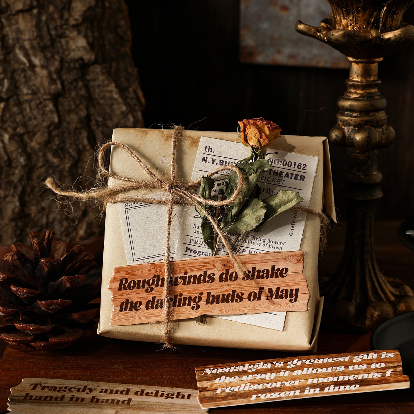 [2602-011] Vintage Text Collage Stickers 6 Styles