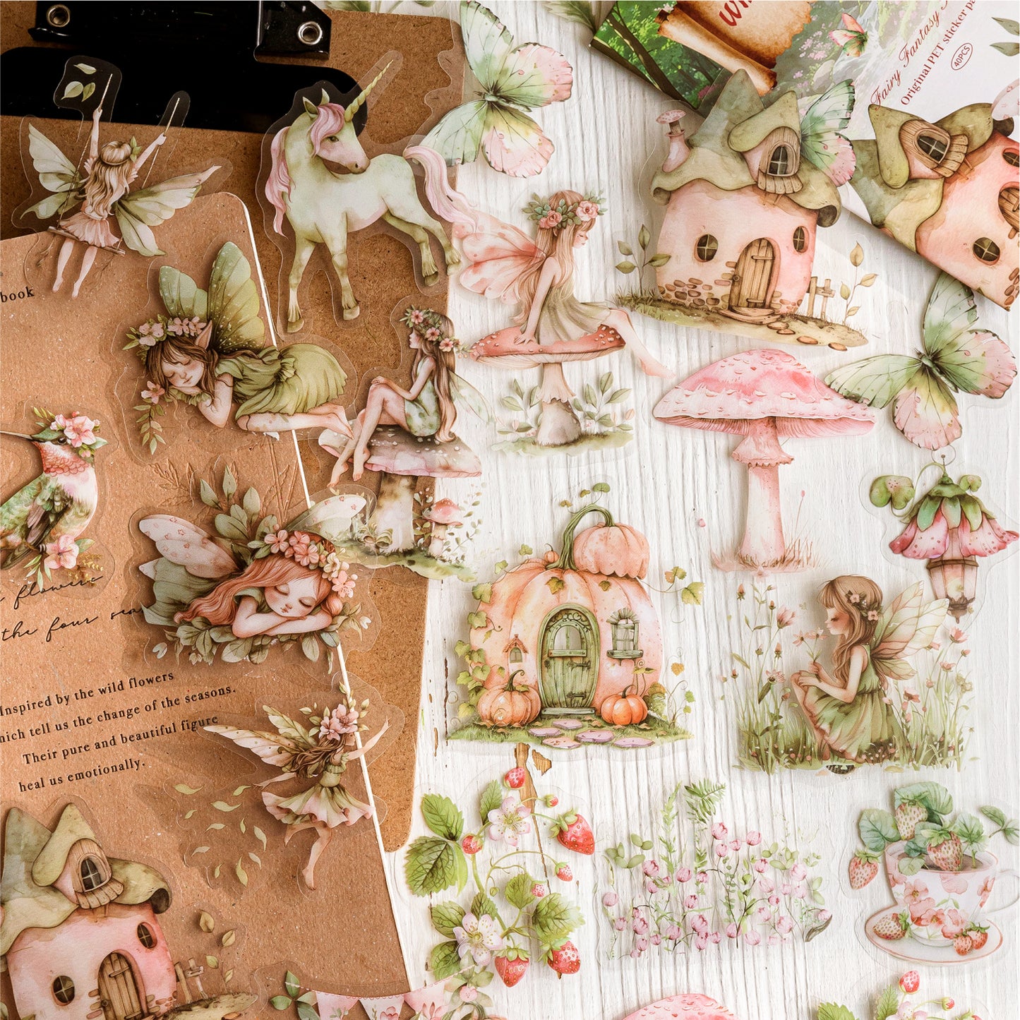 [2603-105] Fantasy Fairy Cartoon PET Stickers 6 Styles