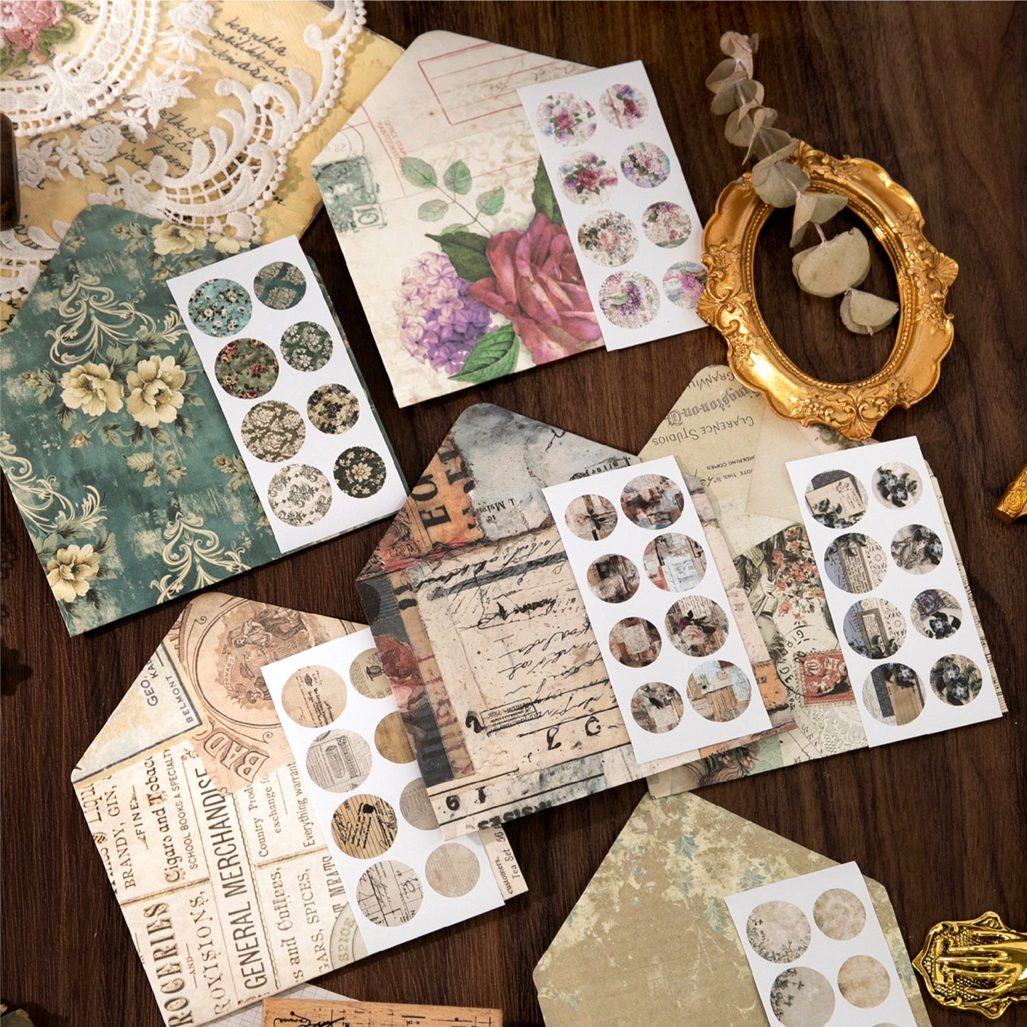 [2601-202] Vintage Floral Letter Envelope Paper Set 6 Styles