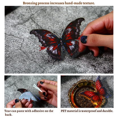 [2601-138] Lost Wonderland Gothic Butterfly Stickers – Dark Fantasy Foil Series (4 Designs)