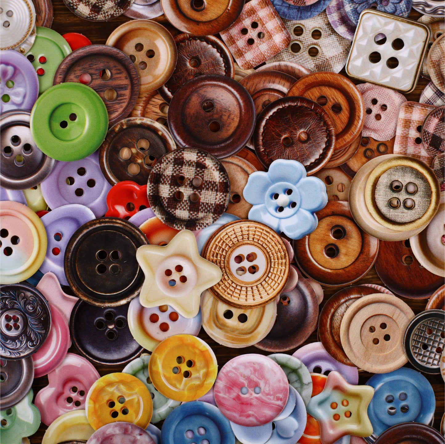 [2602-015] Vintage Button Card Stickers Pack 6 Styles