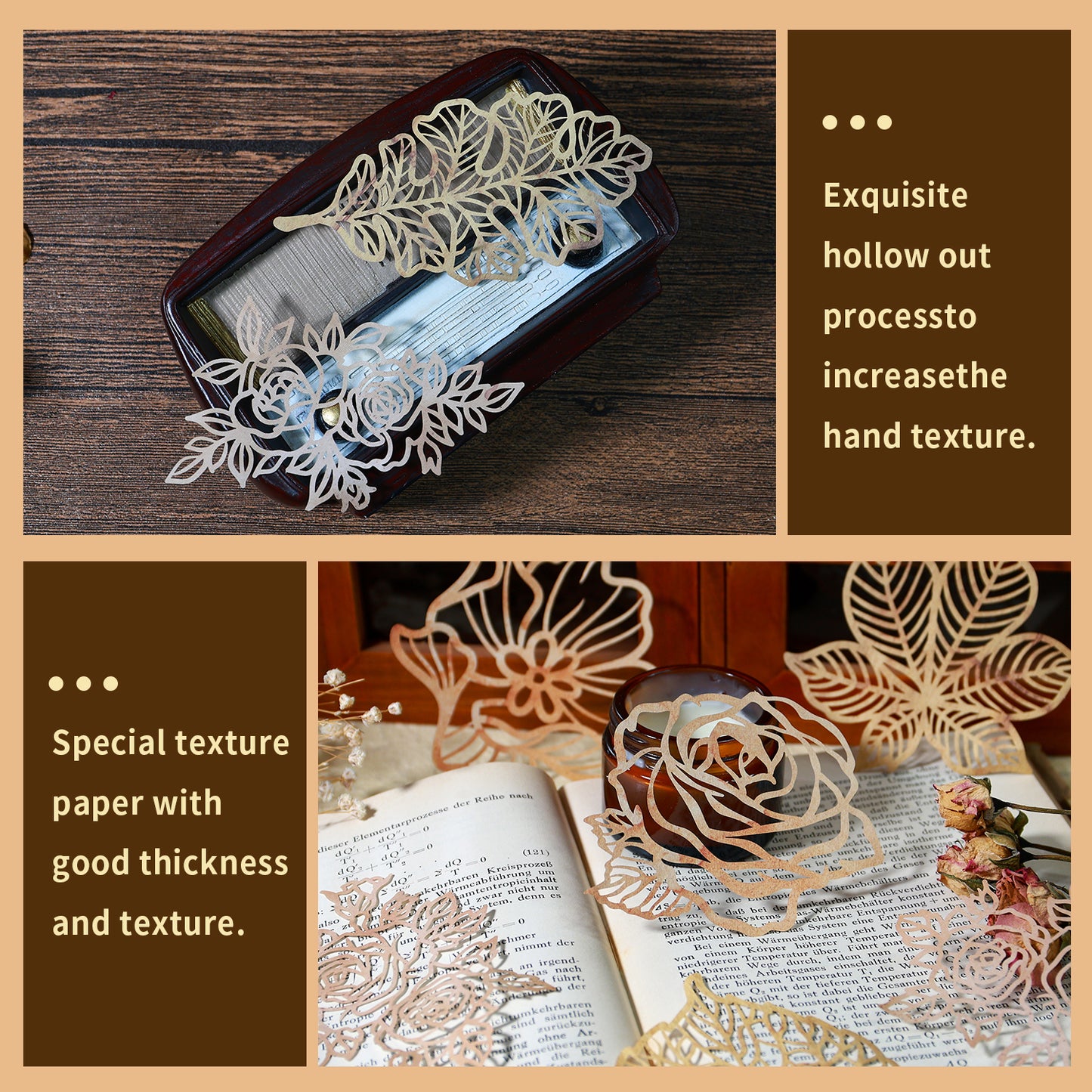 [2601-172] Poem of the Wild – Vintage Botanical Lace Paper Set (4 Designs)