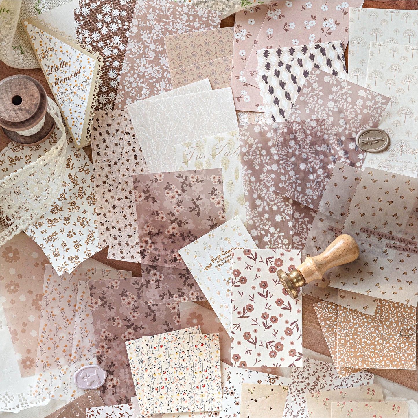 [2603-084] Korean Style Floral Journal Background Paper 6 Styles