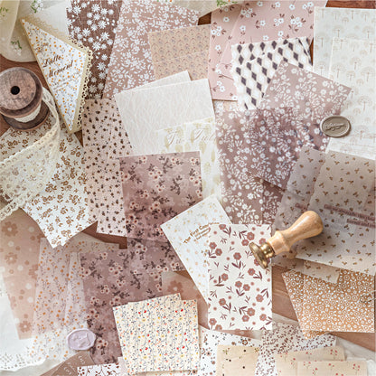 [2603-084] Korean Style Floral Journal Background Paper 6 Styles