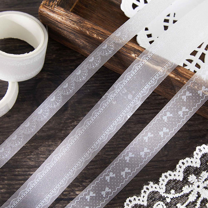 [2601-219] Soft Woven Lace Series PET Tape Journal Decoration Set 6 Styles