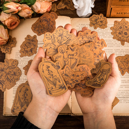 [2602-032] Vintage Kraft Paper Collage Stickers