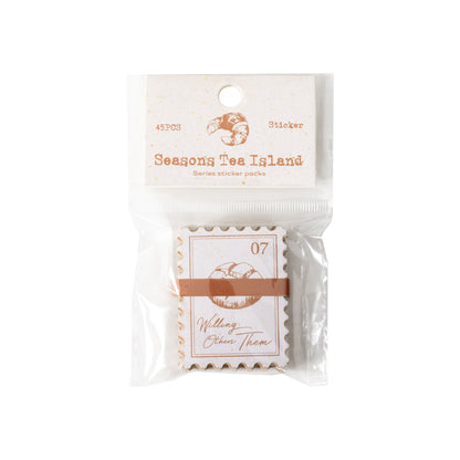 [2601-135] Vintage Tea & Café Stickers – Cozy Bakery Journaling Set (6 Designs)