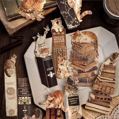 [2602-025] Vintage Gold Foil Bookmark Stickers 3 Styles