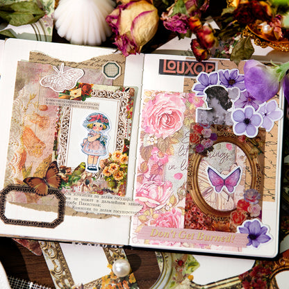 [2601-131] Victorian Keepsake Collage Stickers – Vintage Frame & Floral Series (5 Designs)