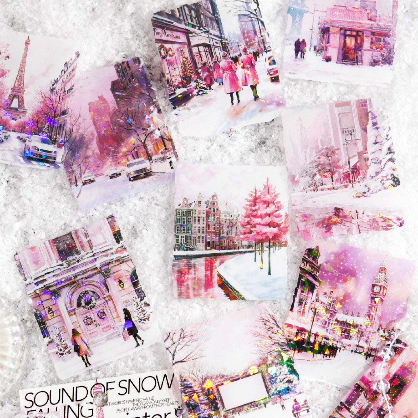[2601-194] Snowfall Sound Winter Scene Stickers