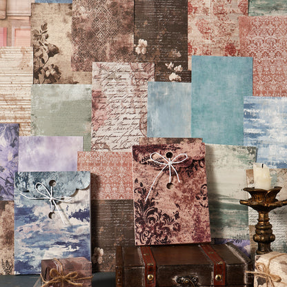 [2601-222] Deep Imprint Series Vintage Texture Journal Paper Set 30 Sheets