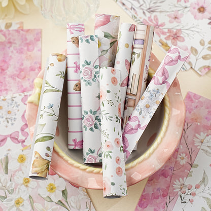 [2603-068] Fresh Minimalist Floral Background Paper 6 Styles