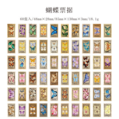 [2602-007] Butterfly Collage Journal Stickers 6 Styles