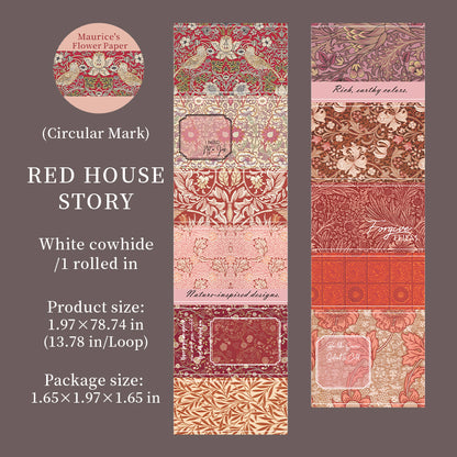 [2602-012] Vintage Floral Pattern PET Tape 4 Styles
