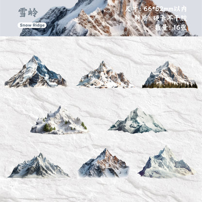 [2601-212] Vintage Mountain Landscape Sticker Pack