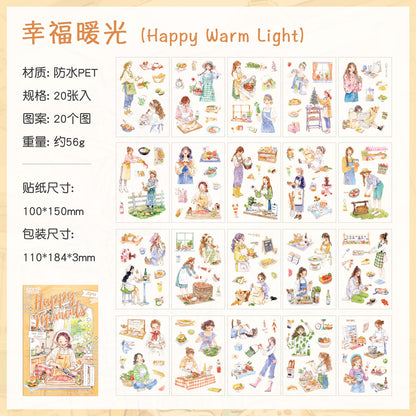 [2603-081] Cute Cartoon Girl Journal Collage Sticker Book 4 Styles