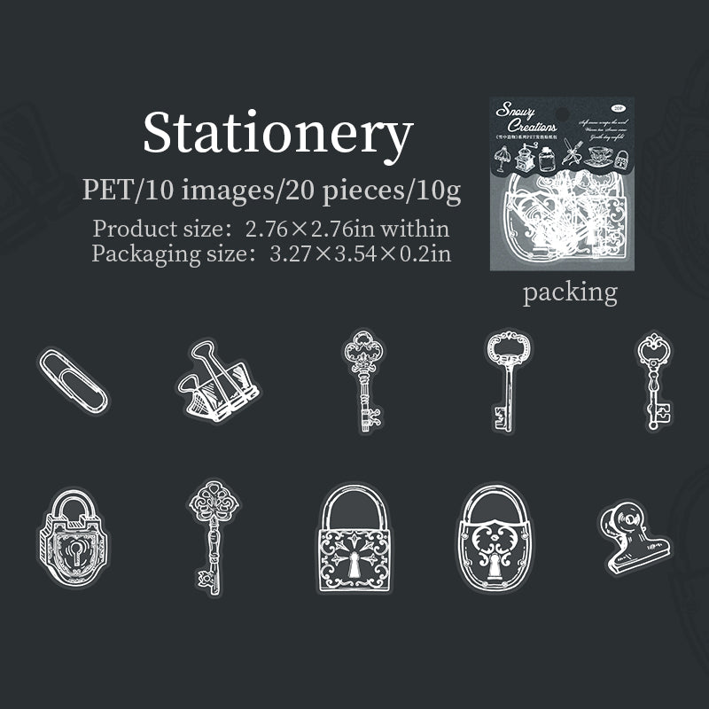 [2601-132] Snowy Creations Puffy PET Stickers – Vintage Objects Collection (6 Designs)
