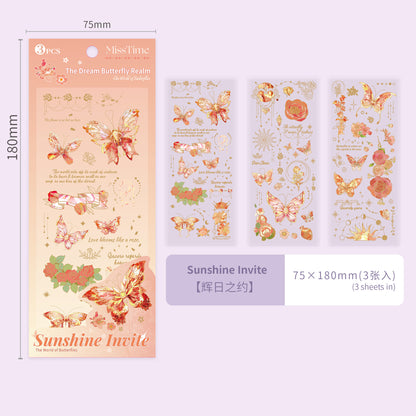 [2603-087] Iridescent Butterfly PET Decorative Stickers 8 Styles