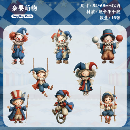 [2601-154] Retro Circus Story DIY Sticker Pack – Vintage Carnival Character Collection