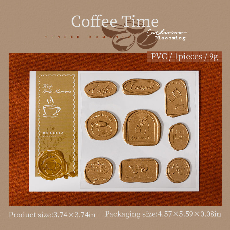 [2601-134] 3D Wax Seal Stickers – Soft Moments Vintage Journaling Set (4 Designs)