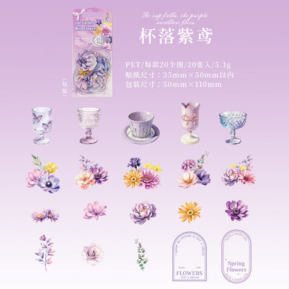 [2603-065] Modern Minimalist Floral Stickers 6 Styles