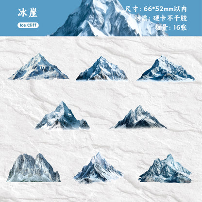 [2601-212] Vintage Mountain Landscape Sticker Pack