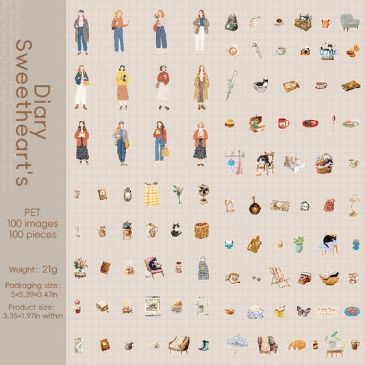 [2603-037] Original Sweet Diary Large Sticker Pack