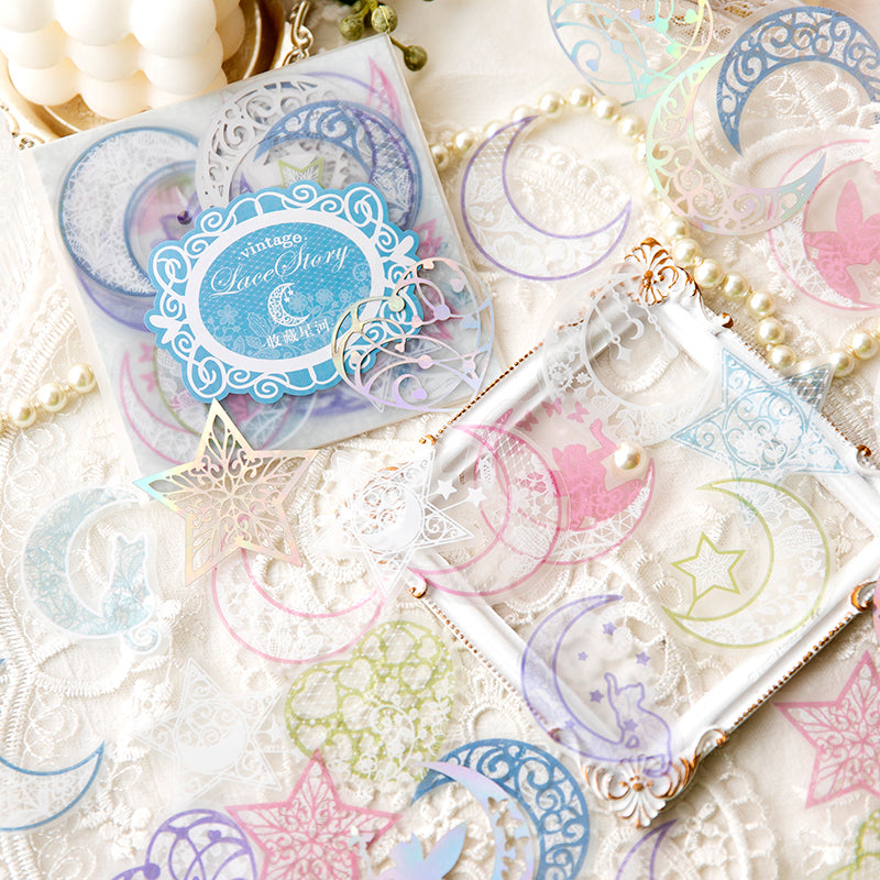 [2601-133] Dream & Starry Sea Bow Stickers – Soft Pastel Journaling Set (4 Designs)