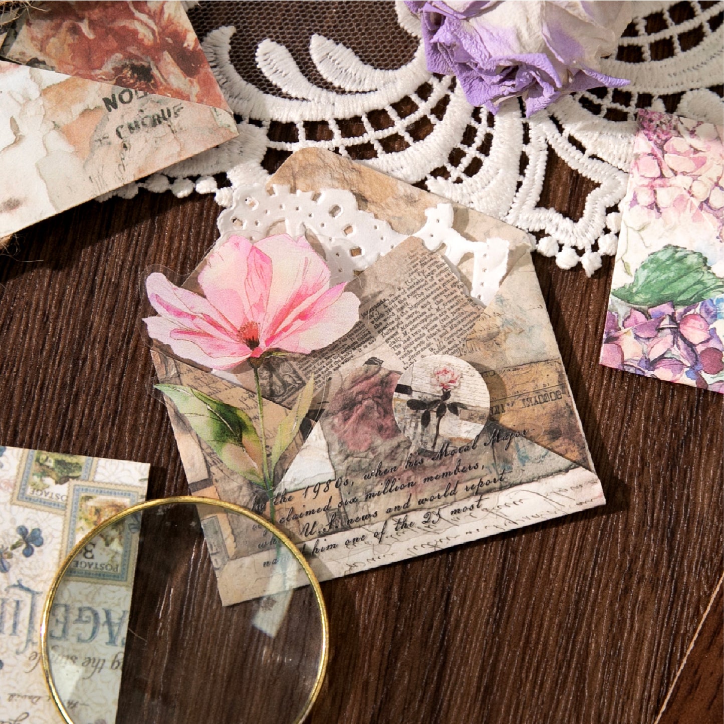 [2601-202] Vintage Floral Letter Envelope Paper Set 6 Styles