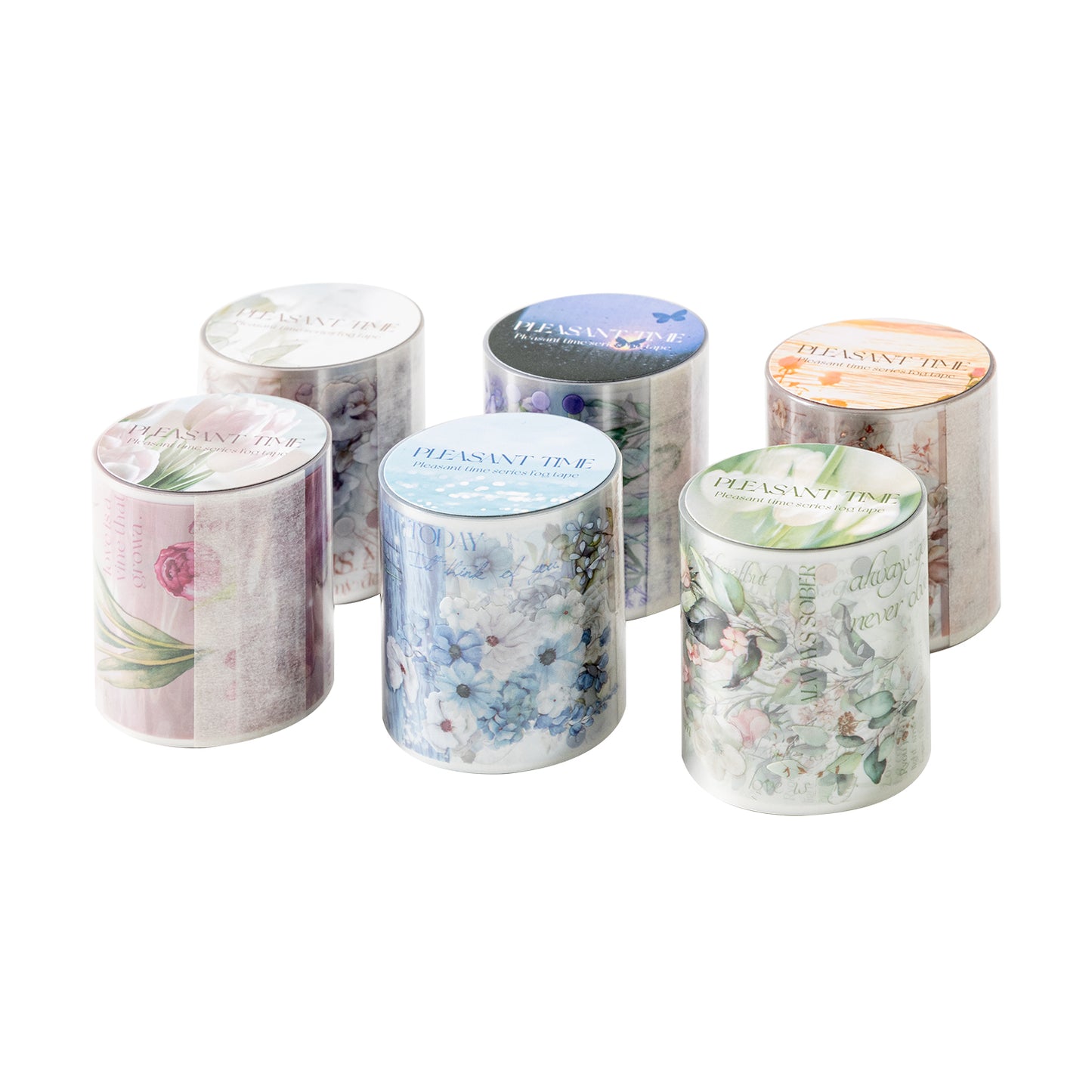 [2601-234] Leisure Time Series Botanical PET Washi Tape Journal Decoration 6 Styles