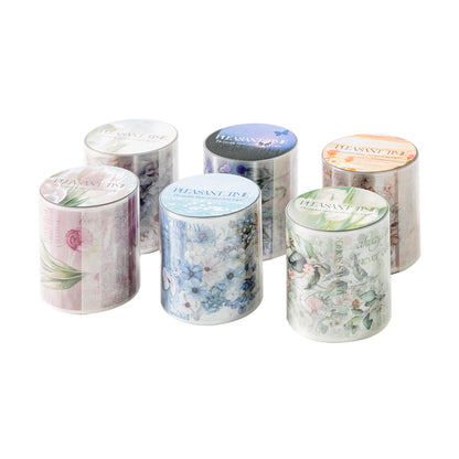 [2601-234] Leisure Time Series Botanical PET Washi Tape Journal Decoration 6 Styles