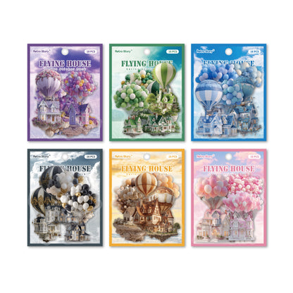 [2603-047] Vintage House Collage Stickers 6 Styles